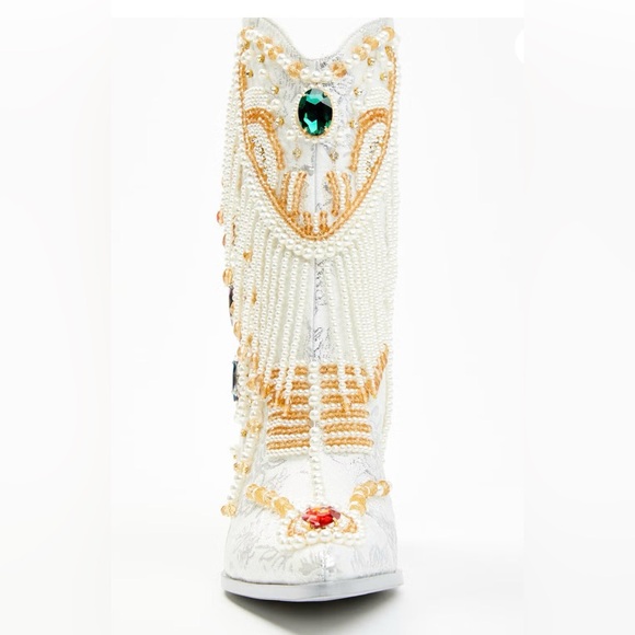 NEW AZALEA WANG WOMEN'S ASTOUNDING EMBELLISHED FASHION BOOTIES - SNIP TOE - Picture 4 of 6